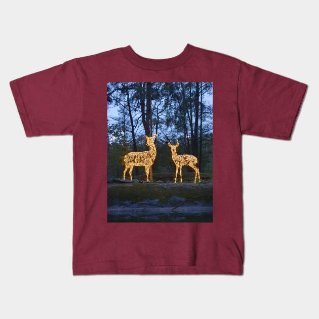 Reindeer Starlight Kids T-Shirt by Alemway